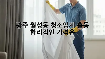 광주 월성동 청소업체 출동, 합리적인 가격은?