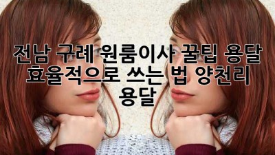 전남 구례 원룸이사 꿀팁🍯 용달 효율적으로 쓰는 법! #양천리 용달