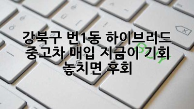 🚗💨 강북구 번1동 하이브리드 중고차 매입, 지금이 기회! 놓치면 후회?! 😱